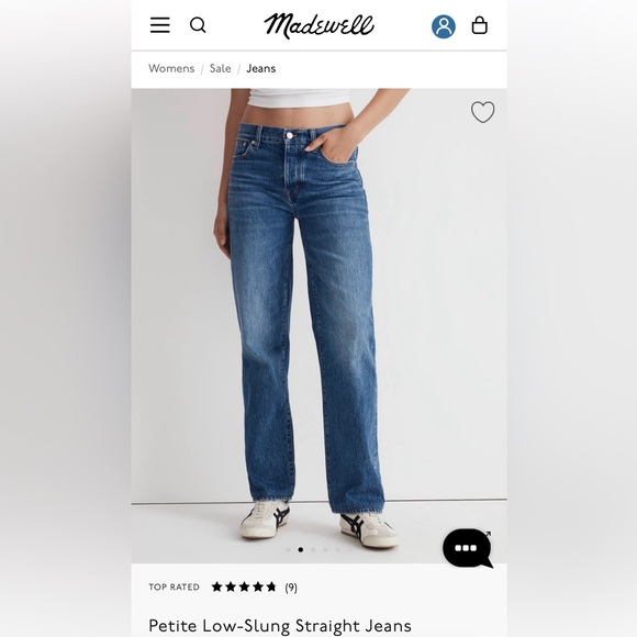 MADEWELL 31P Low Slung Straight Rigid denim NWT petite baggy - Picture 4 of 15
